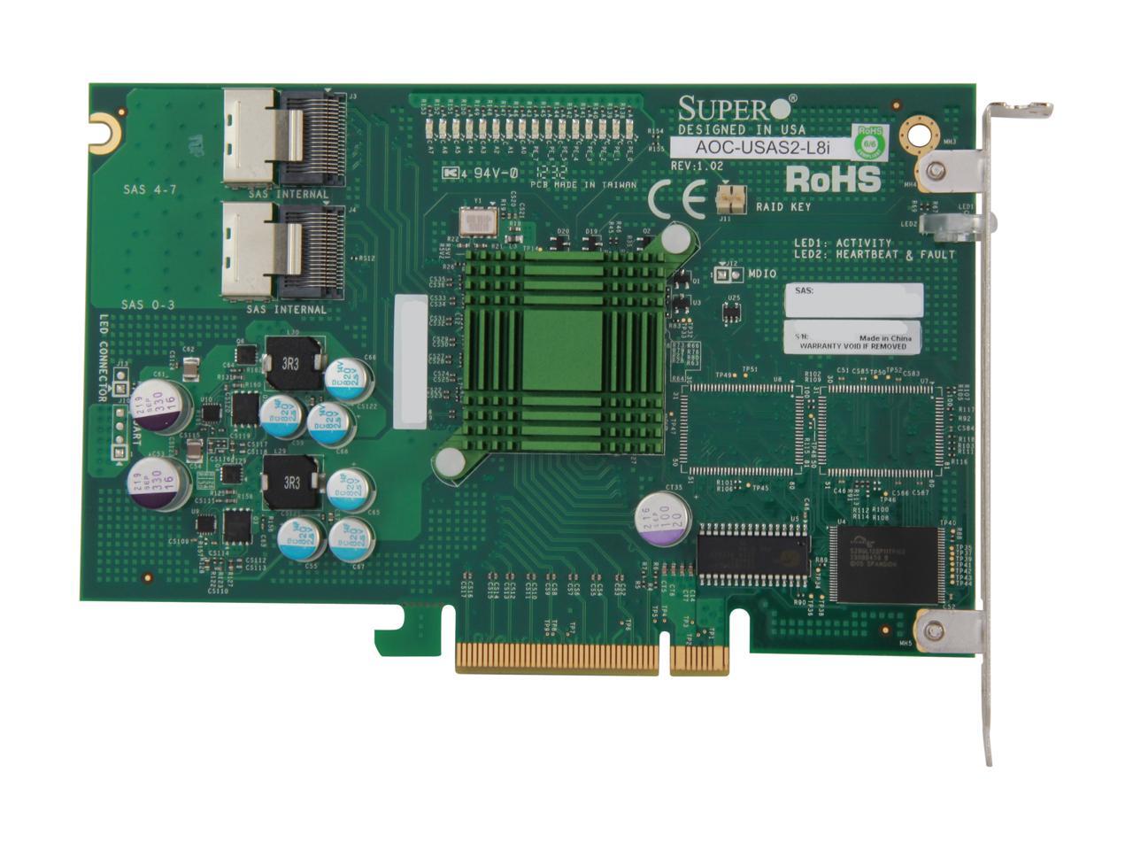 Supermicro Aoc Usas2 L8i Pci Express Sata Sas Eight Port Internal Raid Adapter Newegg 