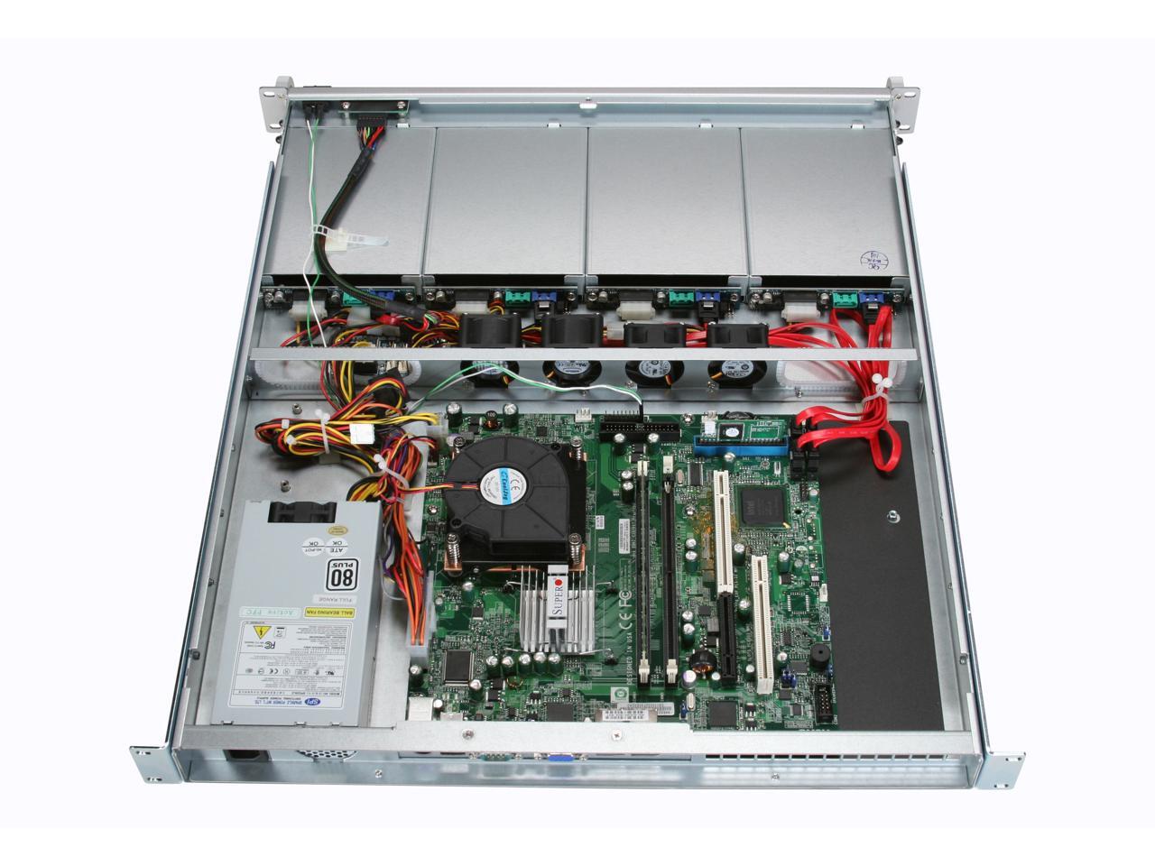 SANS DIGITAL EliteNAS Rack 1U 4 Bay Linux NAS + iSCSI Rackmount Server ...