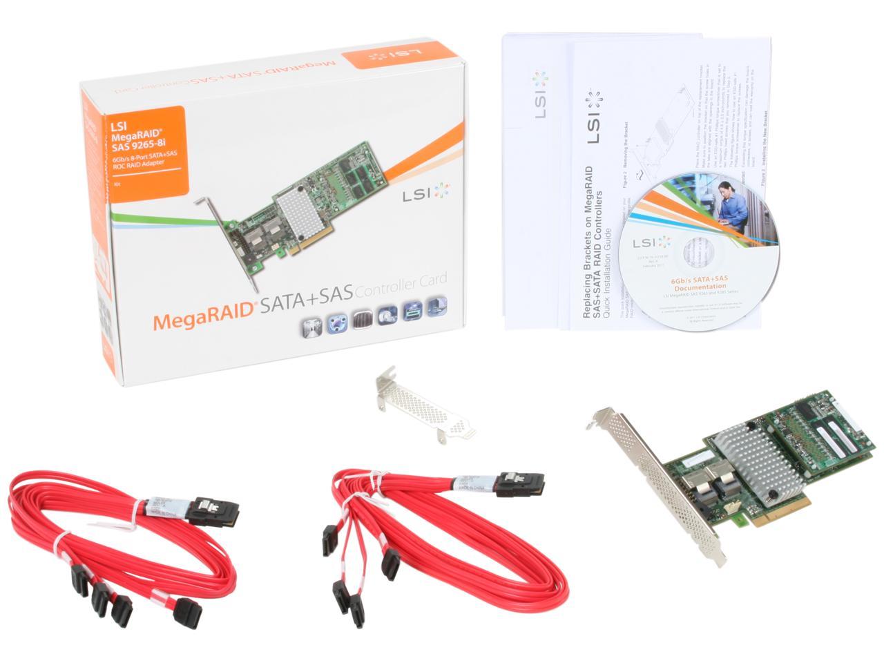 LSI MegaRAID Internal SAS 9265-8i 6Gb/s Dual Core ROC w/ 1GB 