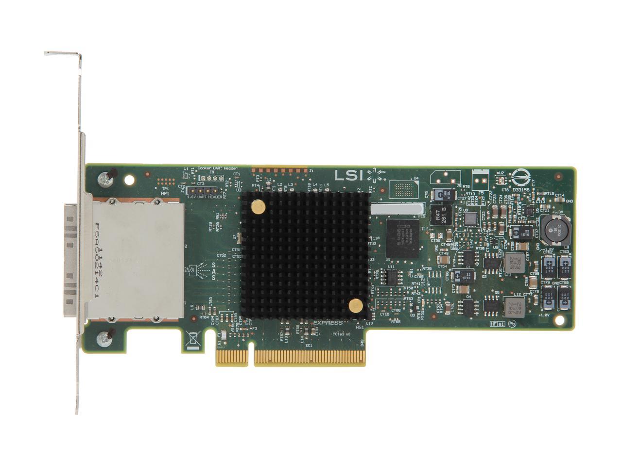 LSI SAS9207-8e 2x SFF-8088 6G SAS SATA HBA Contrôleur PCIe x8 High Profile 