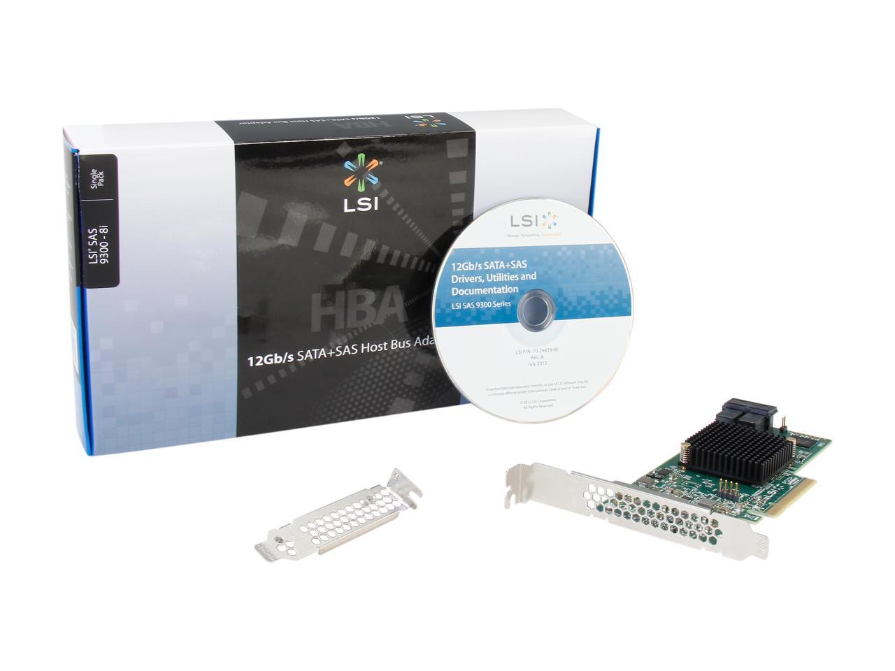 LSI 9300-8i PCI-Express 3.0 x8 SATA / SAS 8-Port SAS3 12Gb/s HBA ...