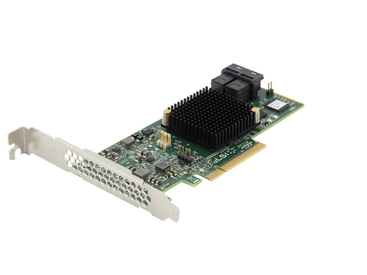 LSI Logic MegaRAID 9341-8i Single 8Port SATA/SAS PCI Express 3.0 12Gb/s Low Profile Controller Card Brown Box LSI00407 