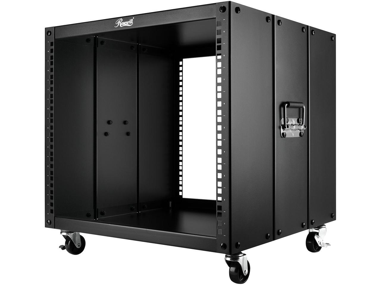 Rosewill 9U Portable Open Server Rack Rolling with Handles for