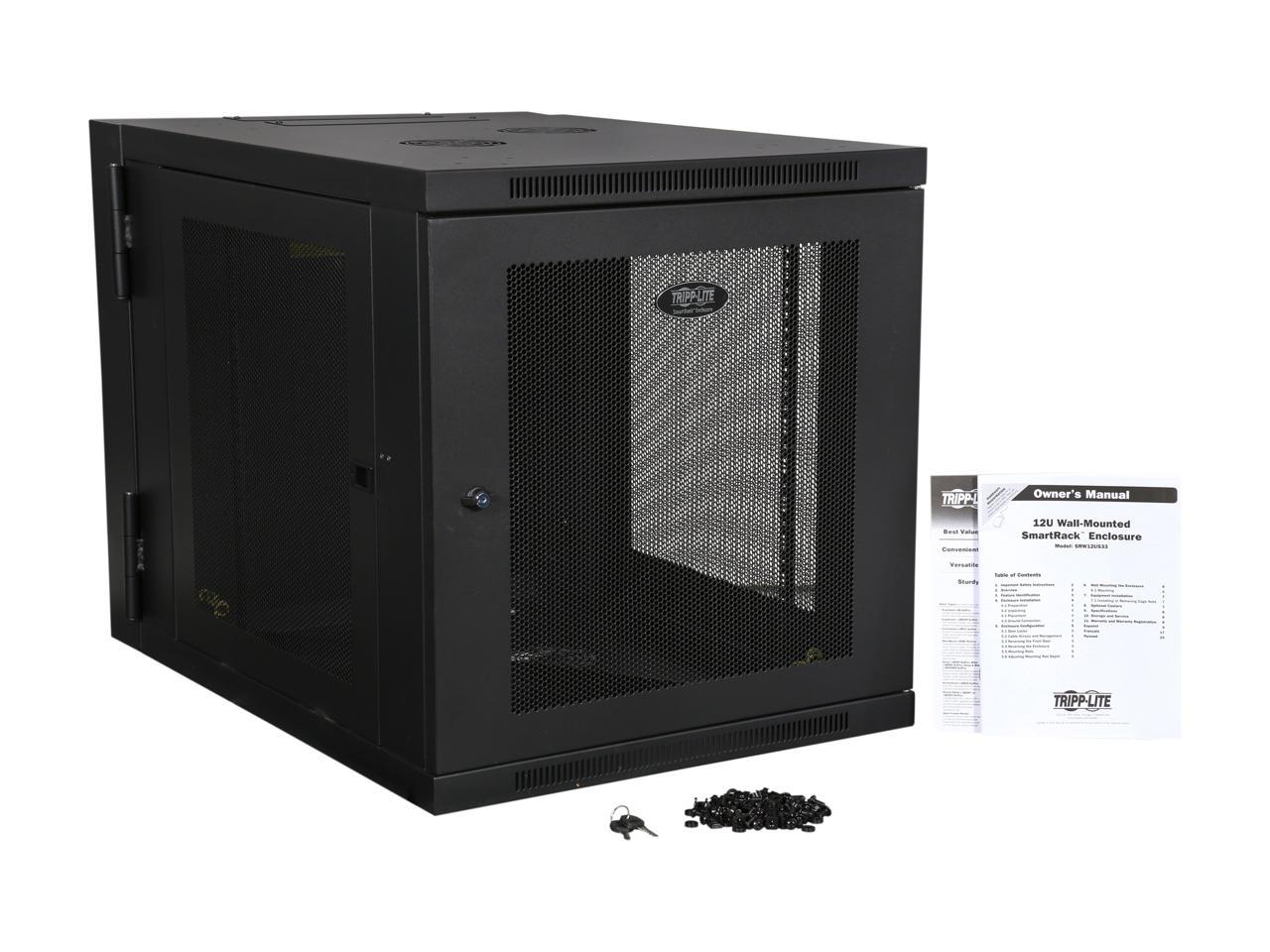 tripp lite 12u wall mount rack enclosure server cabinet