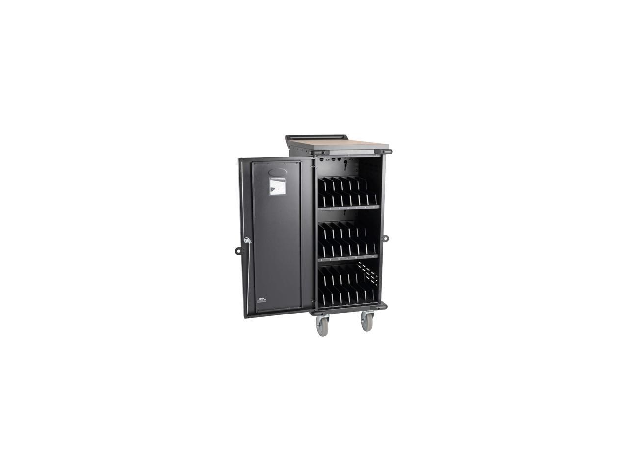 Tripp Lite 48-Device AC Mobile Charging Cart Storage Station For Laptops Chromebooks Tablets 120v Nema 515p 10 Ft Cord Black Cart For 48 Notebooks Black