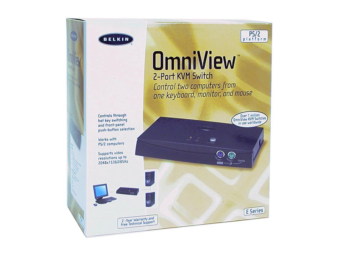 CAVI mw41-0900600u Belkin BELKIN OMNIVIEW e series 2 port  KVM Switch F1DB102P 