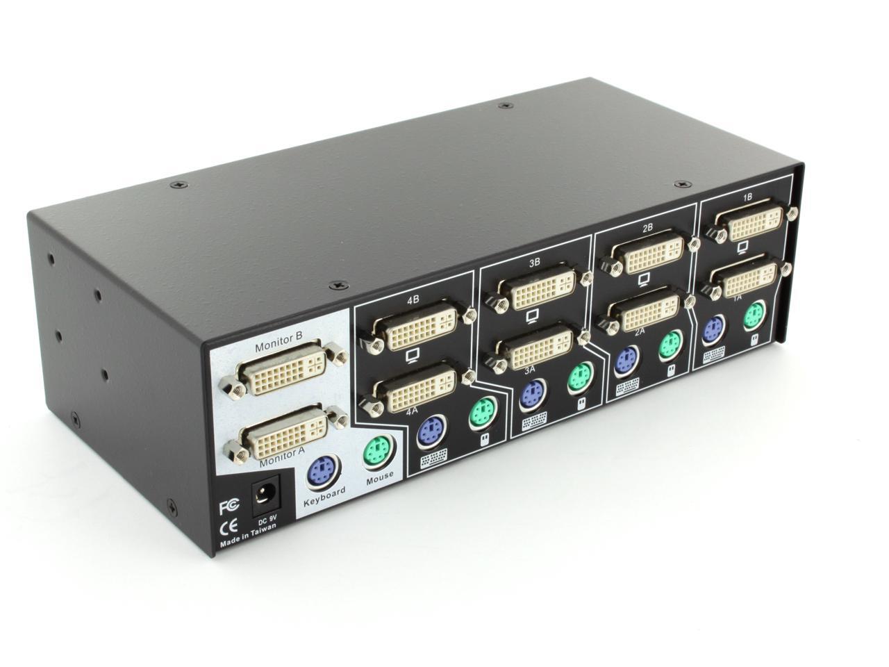 LINKSKEY LDVDM04ESK 4Port Dual Monitor Enhanced DVI KVM Switch w