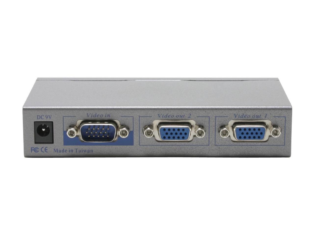 Cascadable LVS-002E Linkskey 2-Port VGA Video Splitter with Enhanced Video Bandwidth 350mhz 