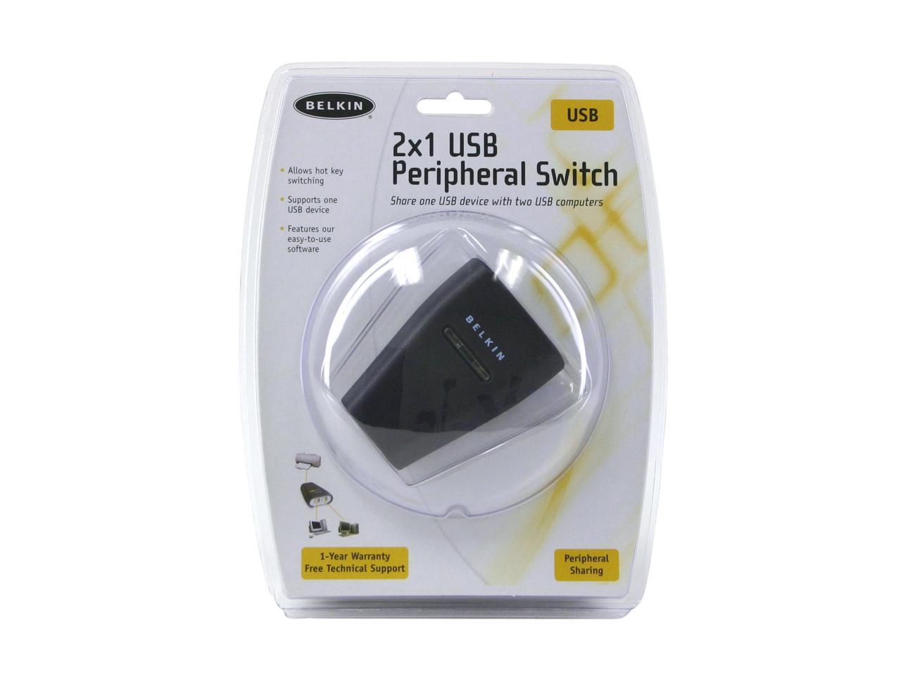 Belkin 2x1 USB Peripheral Switch USB peripheral sharing switch 2 ports 