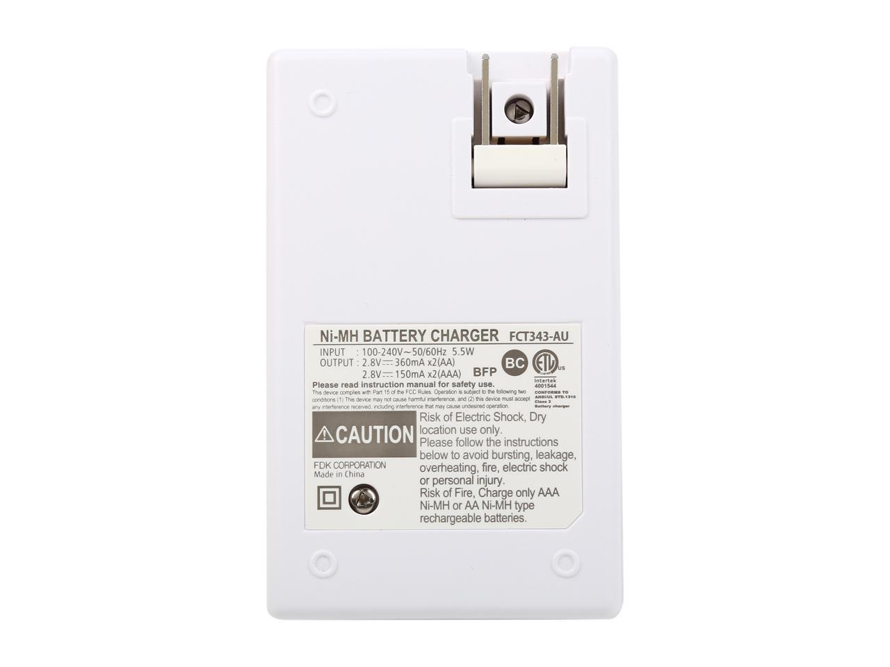 Fujitsu AA/AAA NiMH Battery Charger Kit with 4Pack AA 2000 mAh