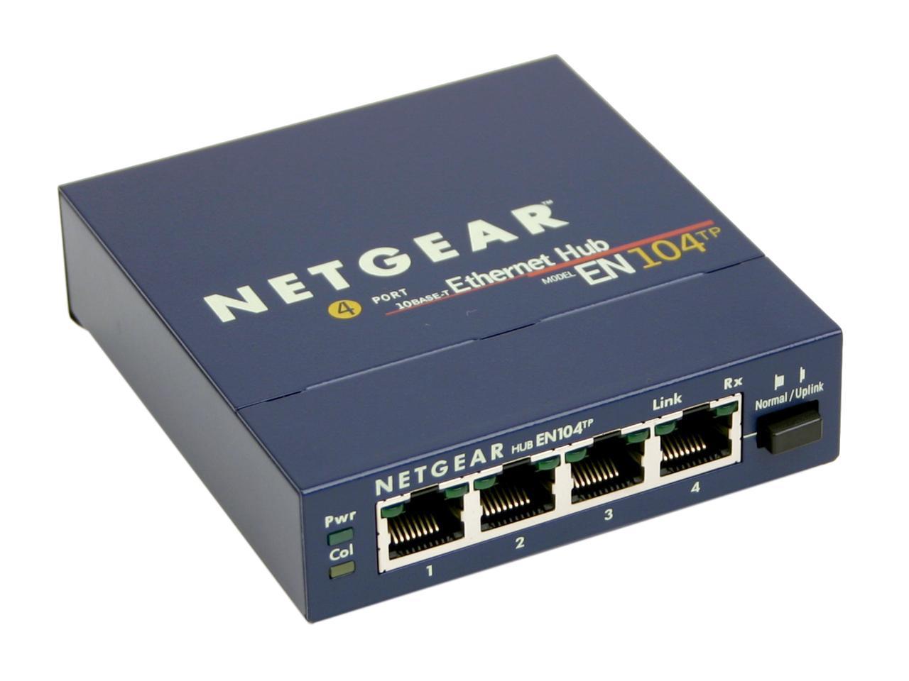 Netgear Everybody Connecting 4 port Ethernet Hub 10 Mbps EN104 Los