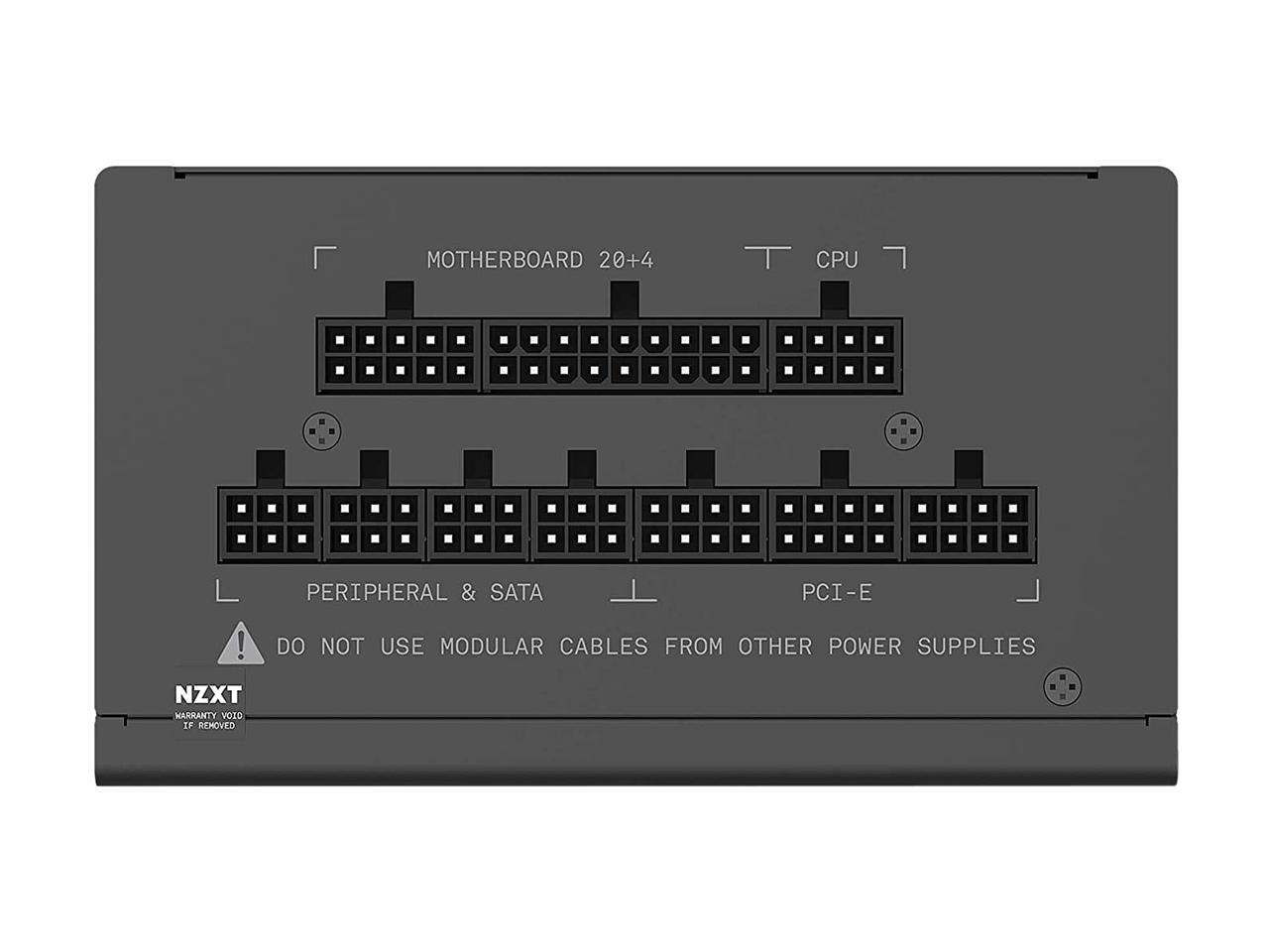 NZXT C650 NPC650M 650 Watt PSU 80+ Gold Certified Hybrid Silent Fan Control Fluid Dynamic