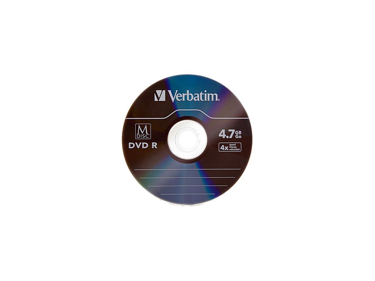 Verbatim M-Disc DVD-R 4.7GB 4X with Branded Surface - 5pk Jewel Case ...