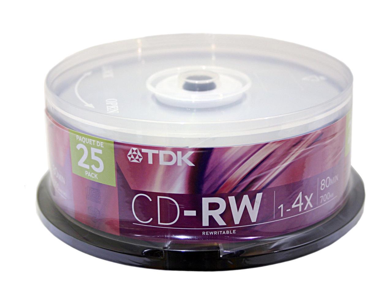 TDK 700MB 4X CDRW 25 Packs Disc Model 47981