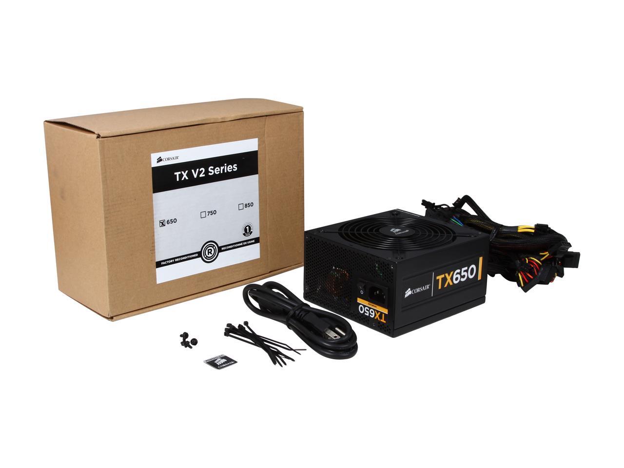 Refurbished Corsair Certified CMPSU650TXV2 Enthusiast Series TX650