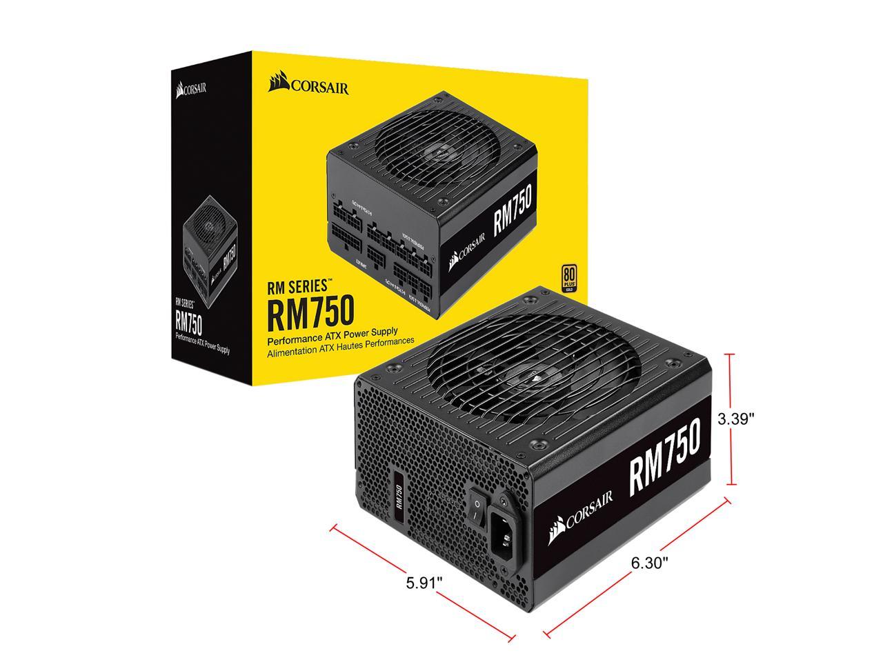 CORSAIR RM Series RM750 CP-9020195-NA 750 W ATX12V v2.52 / EPS12V v2.92 SLI  Ready CrossFire Ready 80 PLUS GOLD Certified Full Modular Power Supply