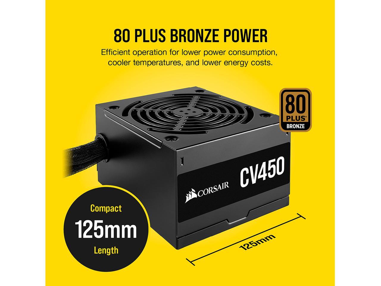 Corsair Cv Series Cv450 Cp 909 Na 450w Power Supply Newegg Com