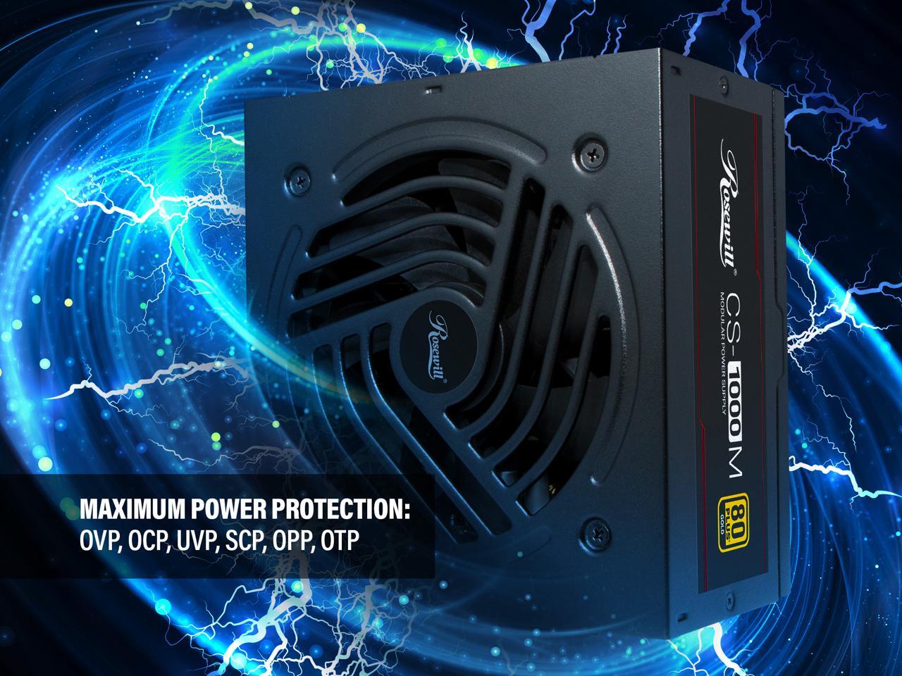 Rosewill CS1000M PCIE 5.0, 80 GOLD Full Modular Gaming Power Supply