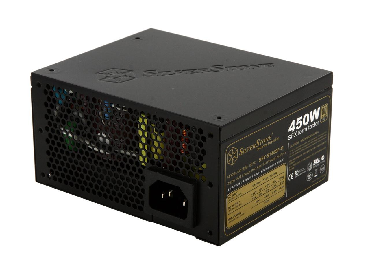 SilverStone ST45SF-G 450 W SFX12V SLI Ready CrossFire Ready 80 PLUS GOLD  Certified Full Modular Active PFC Power Supply