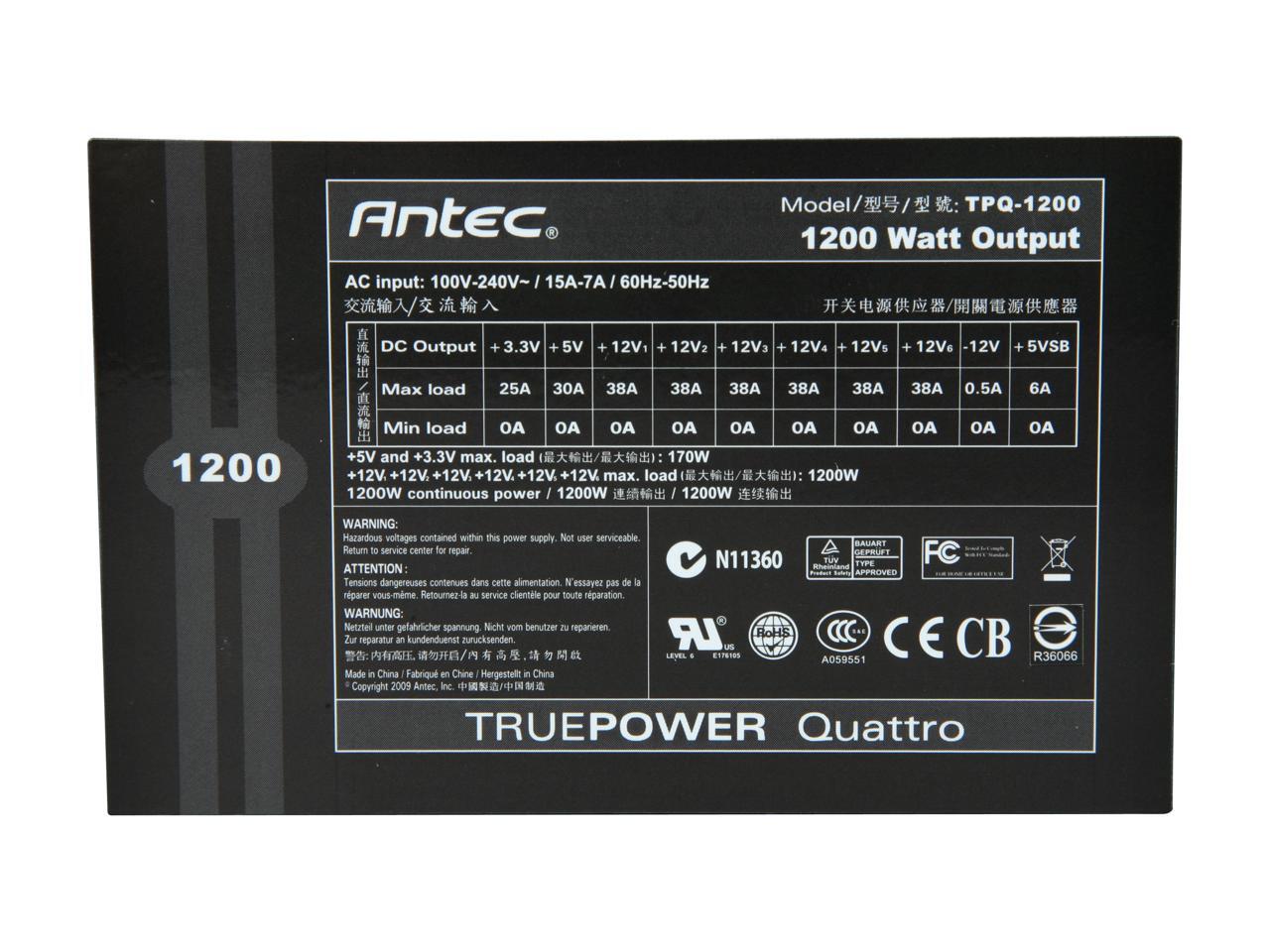 Antec TruePower Quattro Series TPQ1200 OC (Fan Control Knob/+12V