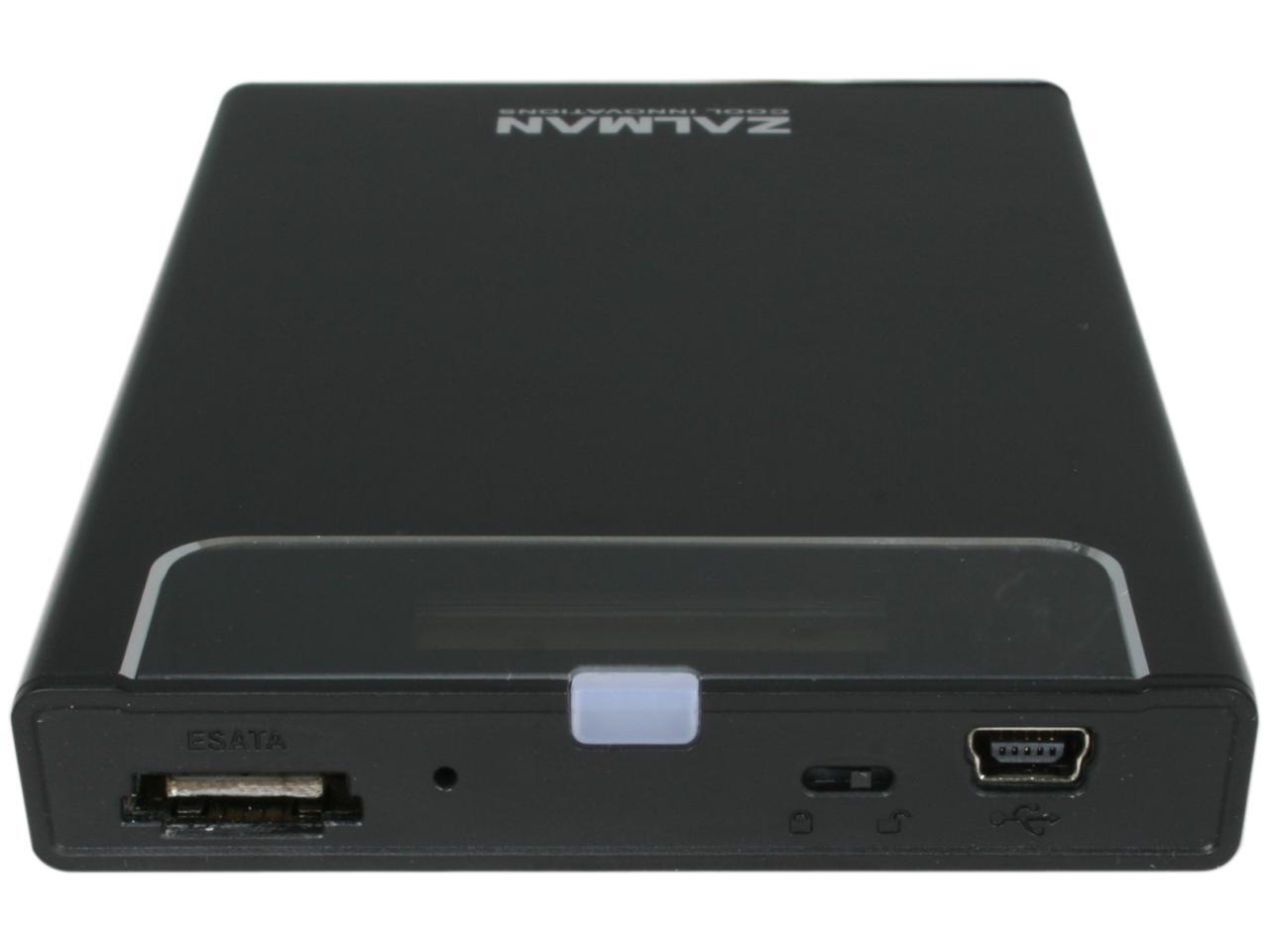 Zalman ZM-VE200-B Aluminum 2.5" Black USB2.0 & eSATA External Enclosure ...
