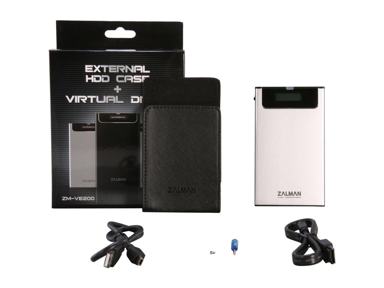 Zalman ZM-VE200 SE Silver VE200 Protable HDD Enclosure with Virtual ...