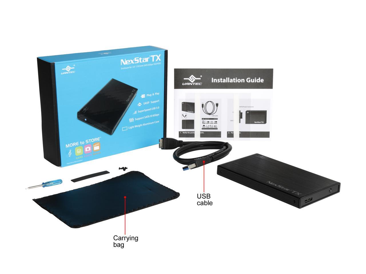 Vantec NexStar NST-270A31-BK 2.5 inch SATA3 to USB 3.1 External Hard Drive 