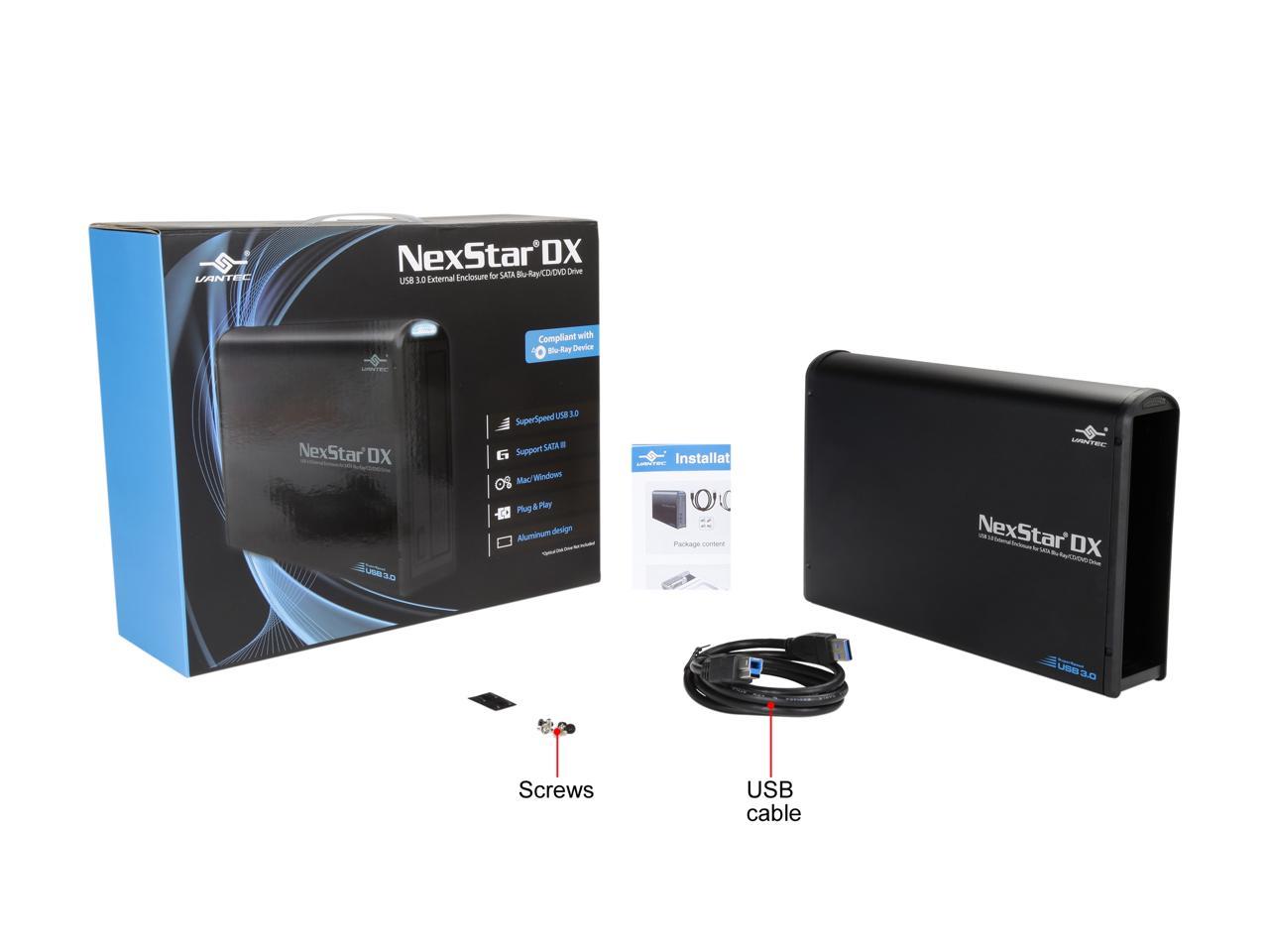 Vantec Nst-536s3-bk Black Usb 3.0 External Enclosure For Sata Blu-ray 