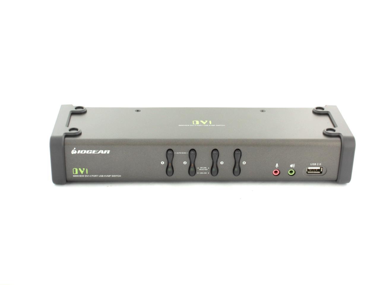 Iogear DVI Miniview 4 Port USB KVMP & Peripheral Sharing Switch w/ Audio GCS1104 
