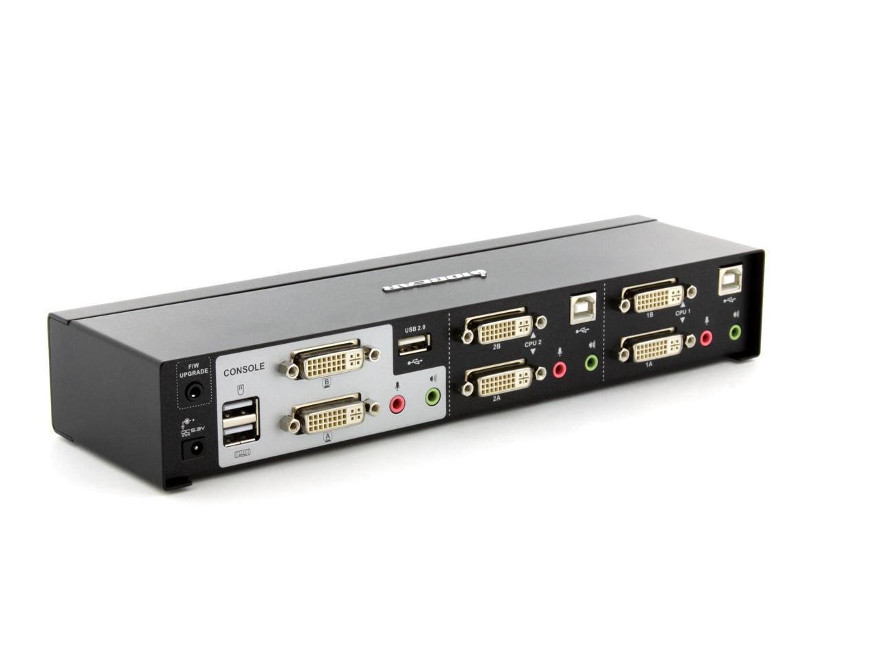 Iogear Gcs Port Dual View Dual Link Dvi Kvmp Switch With Audio Newegg Com