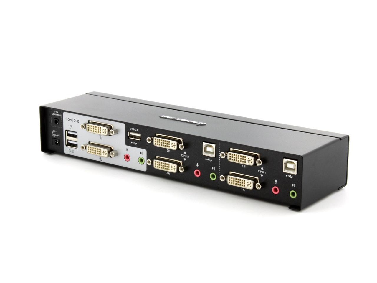 Iogear Gcs Port Dual View Dual Link Dvi Kvmp Switch With Audio Newegg Ca