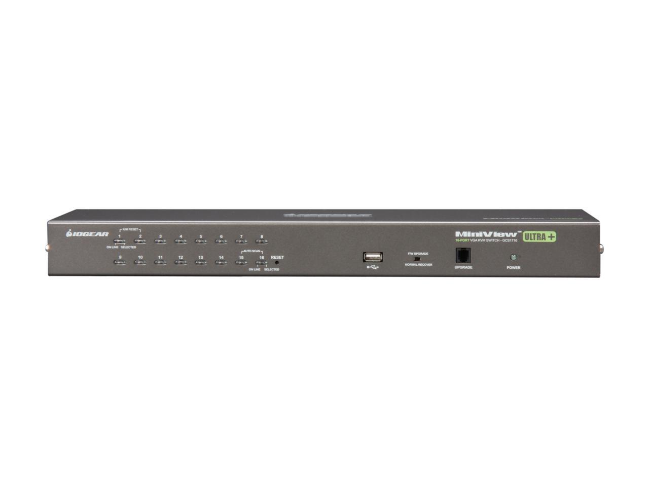 IOGEAR GCS1716KITU 16-Port USB PS/2 Combo KVM Switch with Cables 