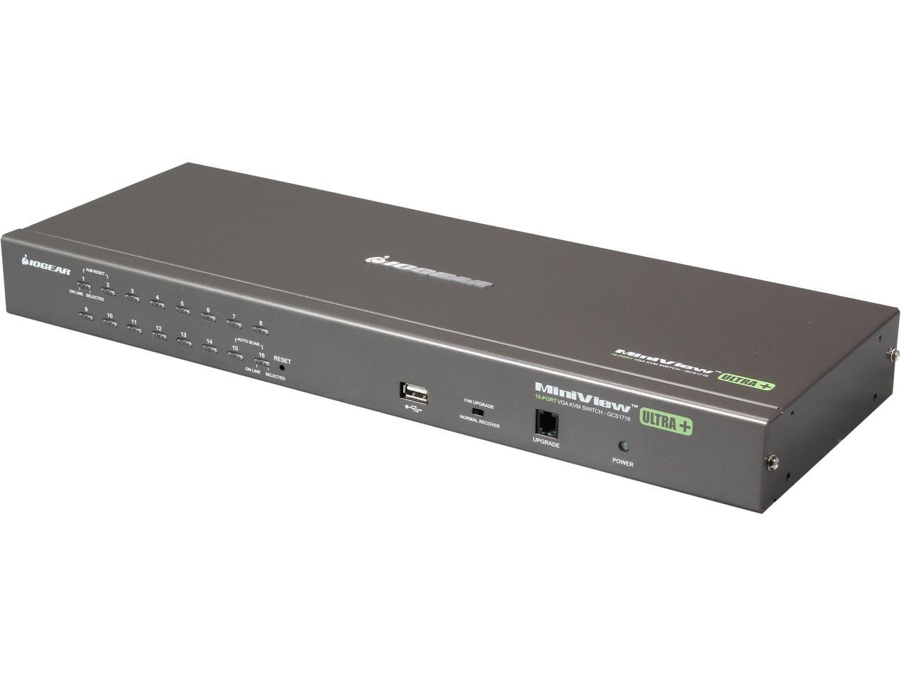 IOGEAR GCS1716KITUTAA 16Port USB PS/2 Combo KVM Switch with USB KVM