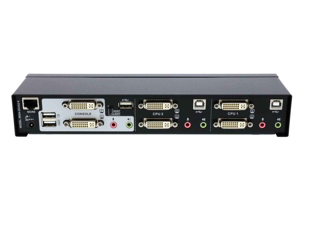 TRIPP LITE B004-2DUA2-K 2-Port Dual Monitor DVI KVM Switch with Audio ...