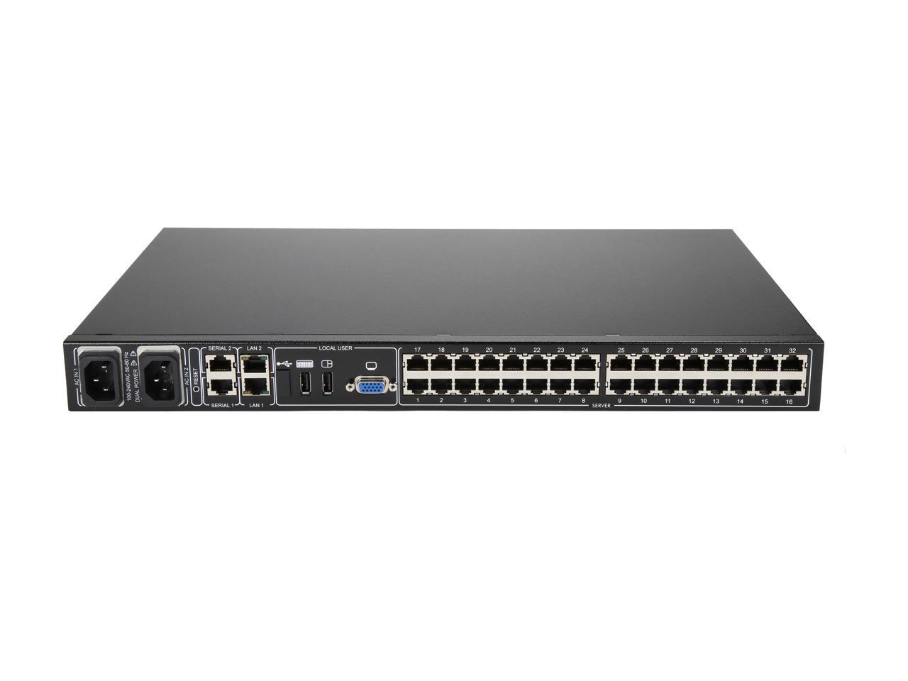 Tripp Lite 32Port Cat5 1U RackMount KVM Switch with IP Remote Access, 2+1 User, VGA, USB (B072