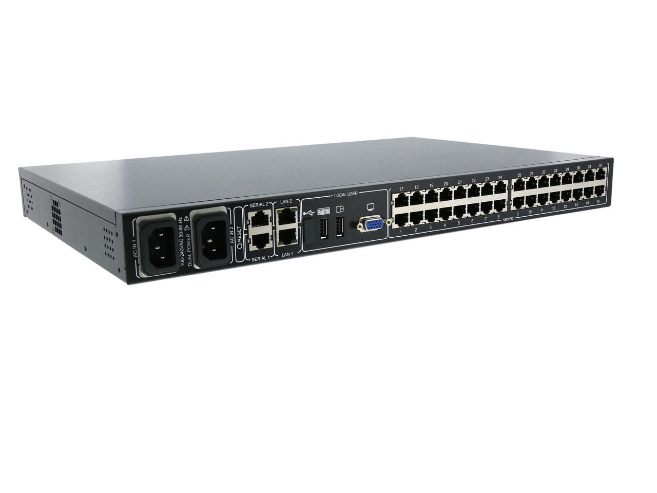 Tripp Lite 32Port Cat5 1U RackMount KVM Switch with IP Remote Access, 2+1 User, VGA, USB (B072