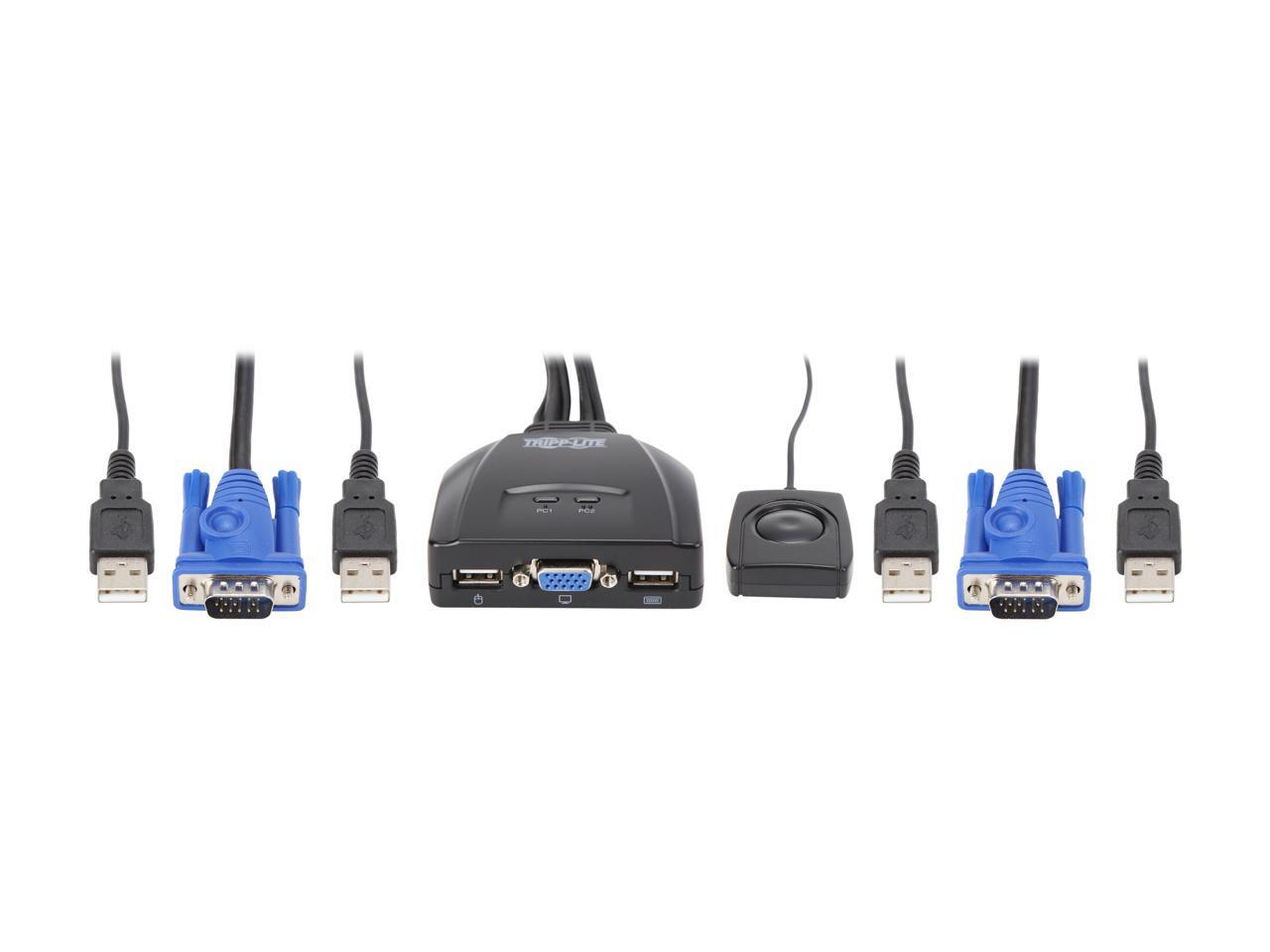 Tripp Lite 2Port USB / VGA KVM Switch Cable w/ Audio & Peripheral
