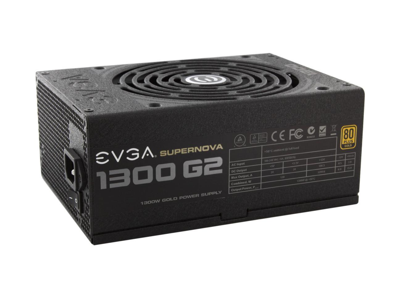 EVGA SuperNOVA 1300 G2 120-G2-1300-XR 80+ GOLD 1300W Fully Modular Includes  FREE Power On Self Tester Power Supply