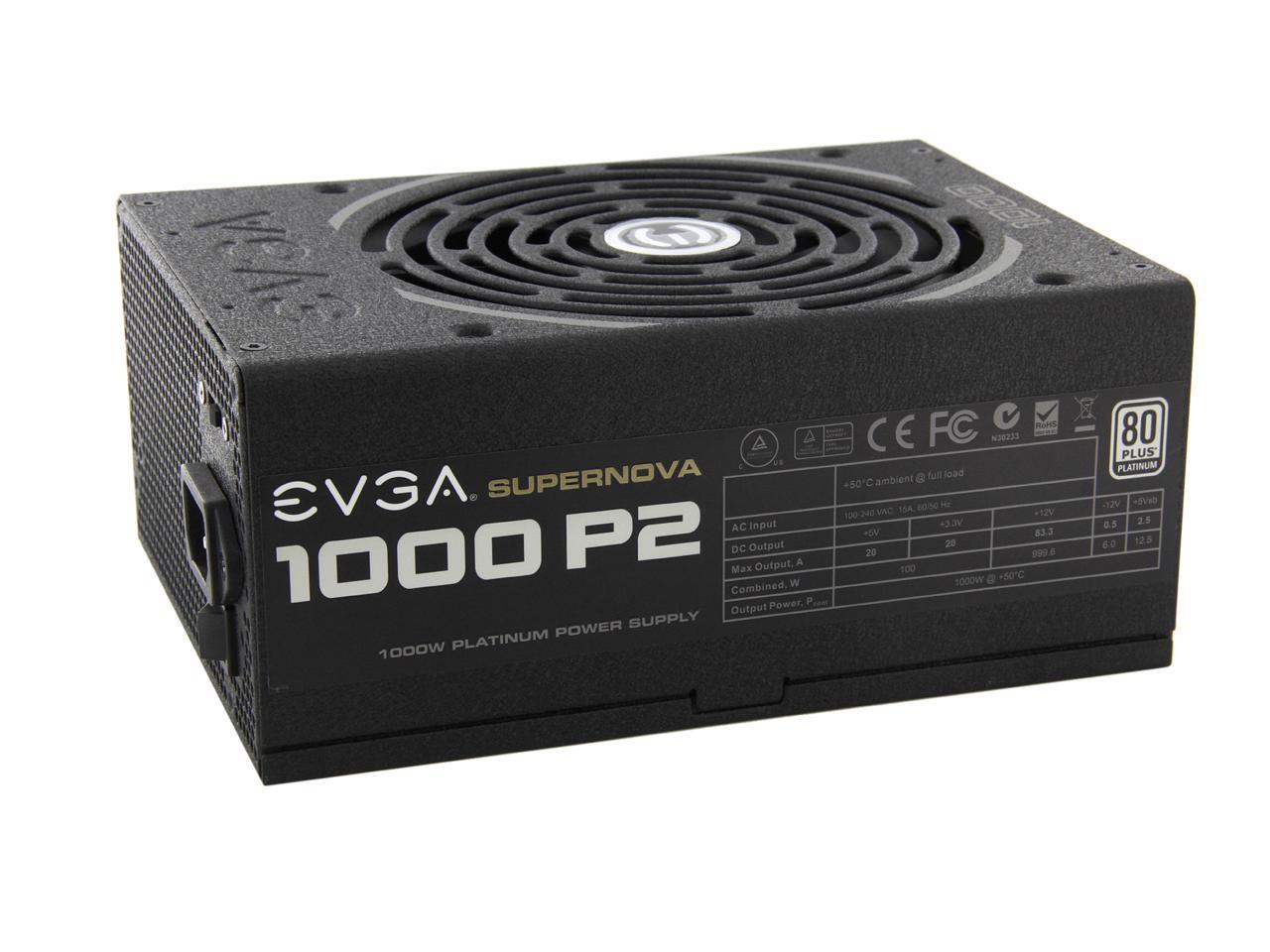EVGA SuperNOVA 1000 P2 220-P2-1000-XR 80+ PLATINUM 1000W Fully Modular EVGA  ECO Mode Includes FREE Power On Self Tester Power Supply