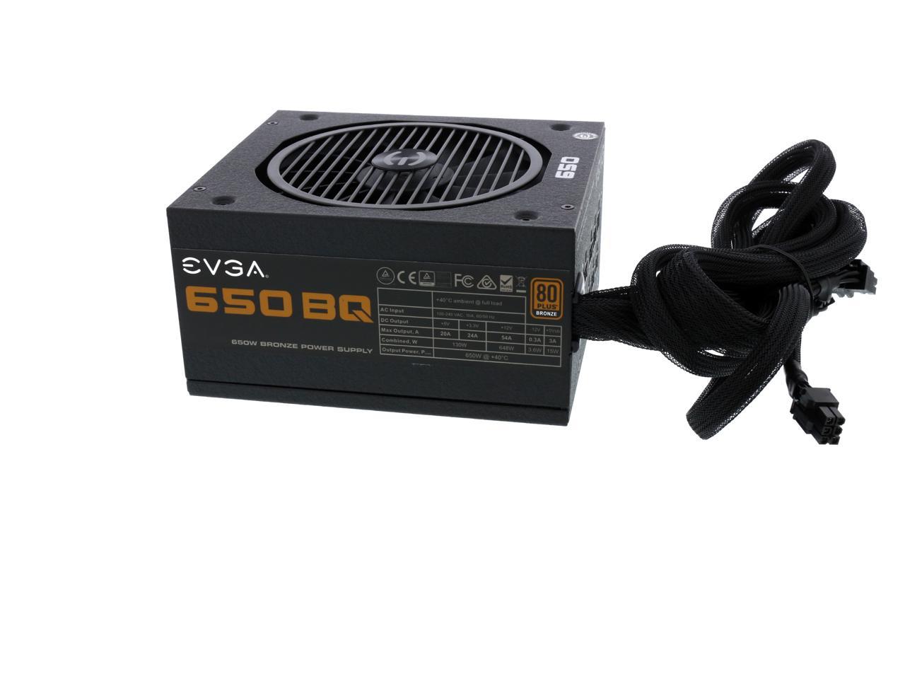 EVGA 650 BQ 80 Bronze 650w Semi Modular Includes Power on Self Tester for sale online 