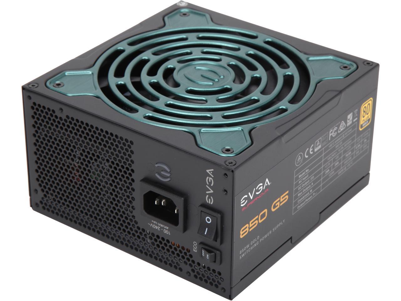 EVGA Supernova 850 G3 Power Supply 220-G3-0850-X1 Compact 150mm Size 80 Plus Gold 850W 10 Year Warranty Includes Power ON Self Tester Fully Modular Eco Mode with New HDB Fan 