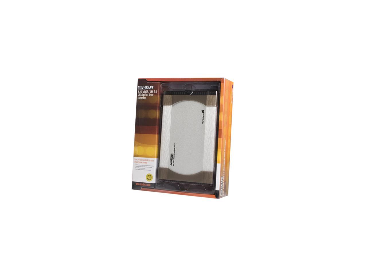 StarTech InfoSafe SAT5210U2E Aluminum 5.25" Silver eSATA USB 2.0 to