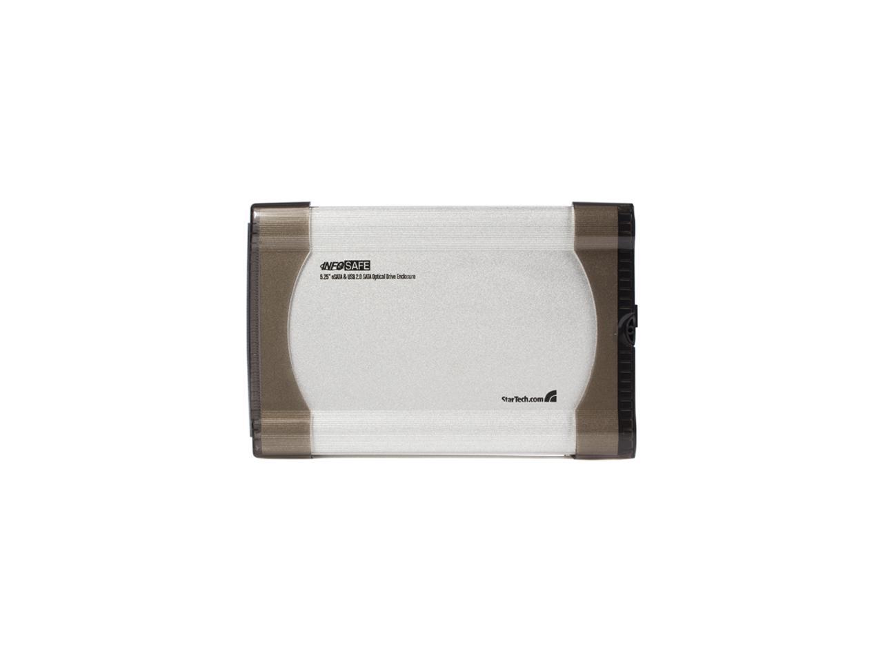 StarTech InfoSafe SAT5210U2E Aluminum 5.25" Silver eSATA USB 2.0 to