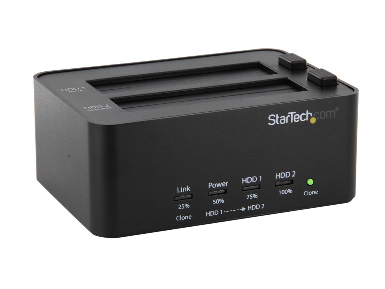 StarTech.com SATDOCK2REU3 USB 3.0 SATA Hard Drive Duplicator & Eraser ...