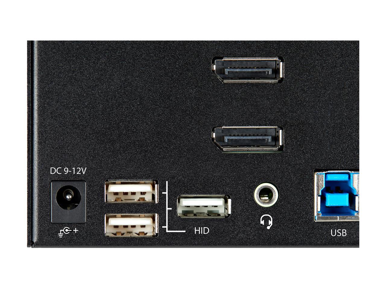 2 Port Triple Monitor DisplayPort KVM Switch, 4K 60Hz UHD HDR, Desktop