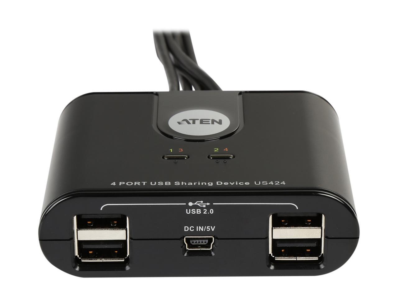ATEN US424 4Port USB Peripheral Sharing Device Newegg.ca