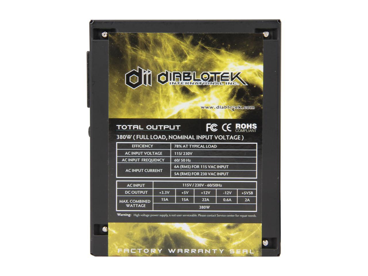 Diablotek PHD Series PHD380M 380 W Power Supply Newegg.ca