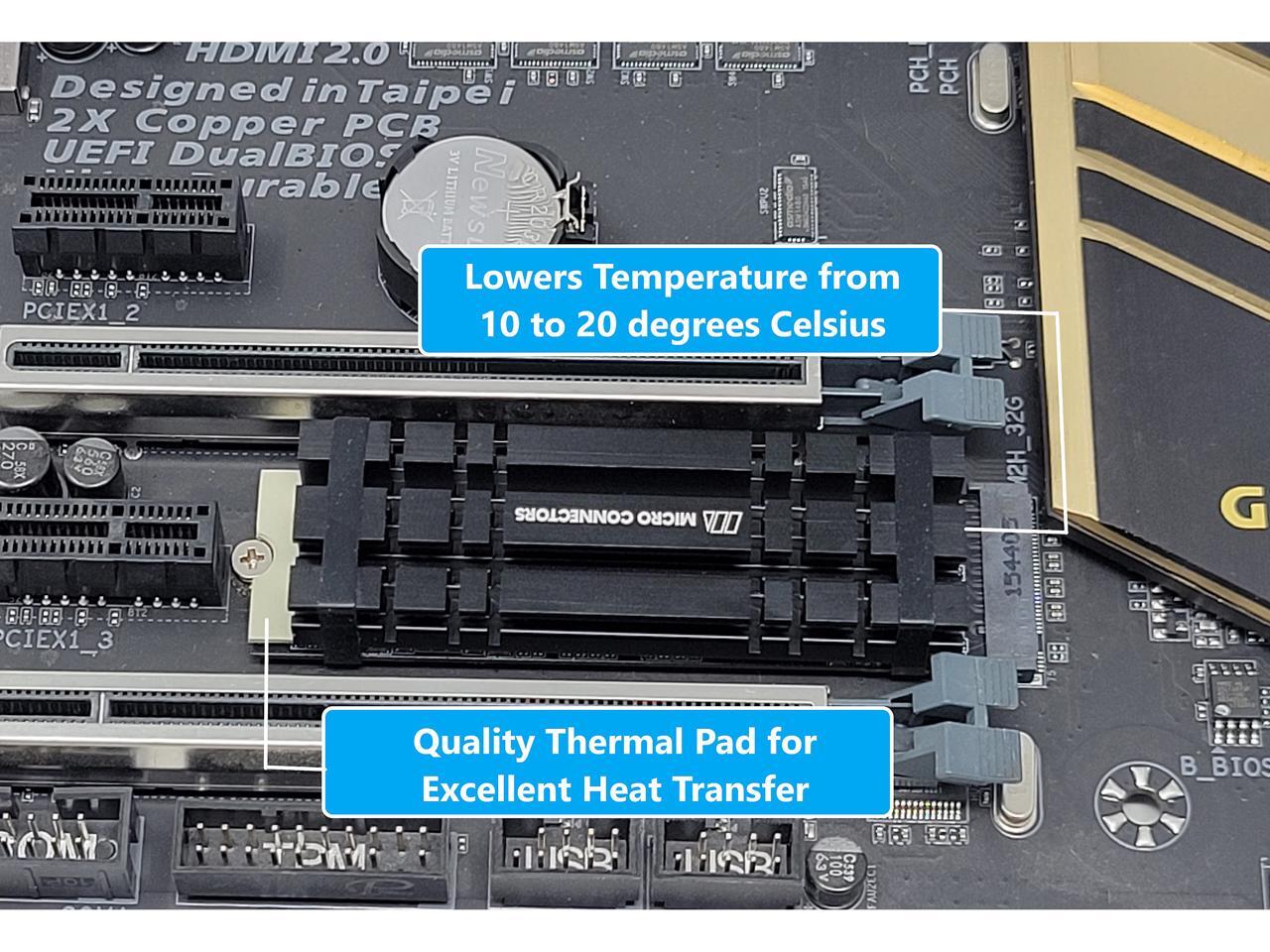 Micro Connectors M.2 NVMe SSD 10mm Standard Size Heat Sink (NGFFM2