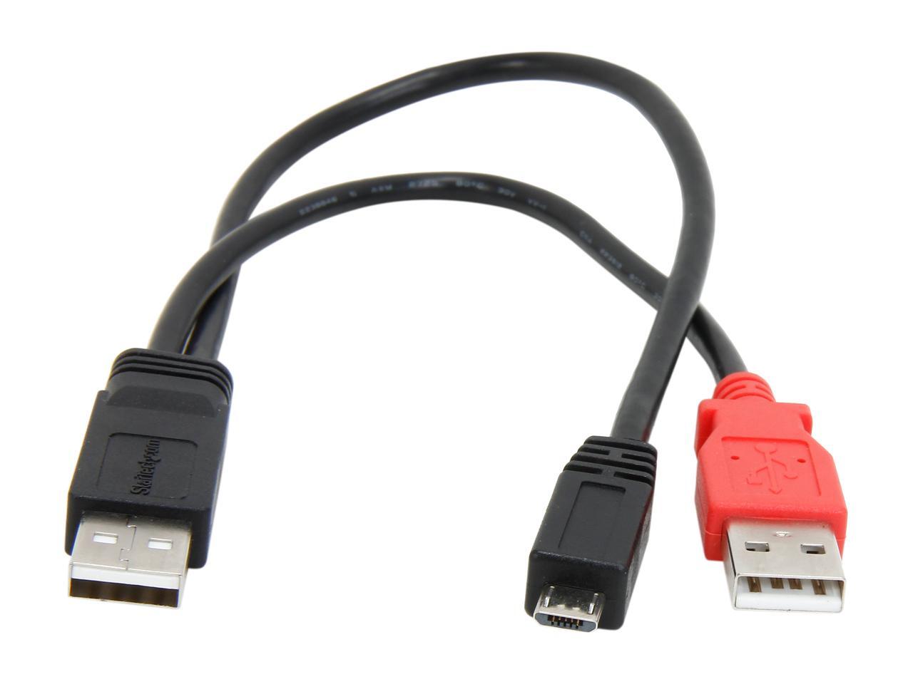 USB2HAUBY1 1 ft USB Y Cable for External Hard Drive
