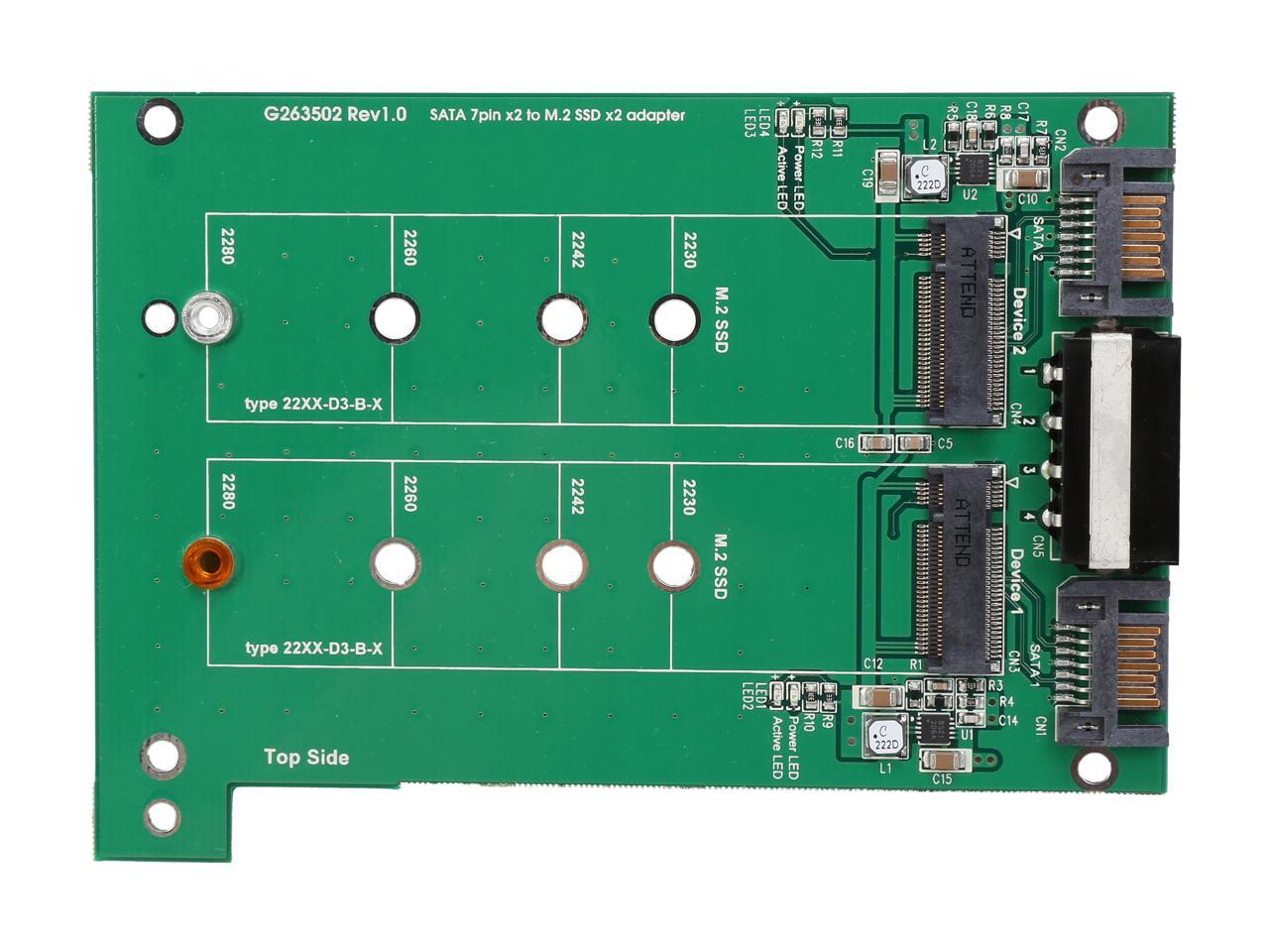 Syba Sy Ada Dual Sata Iii To M Ssd Adapter Newegg Com